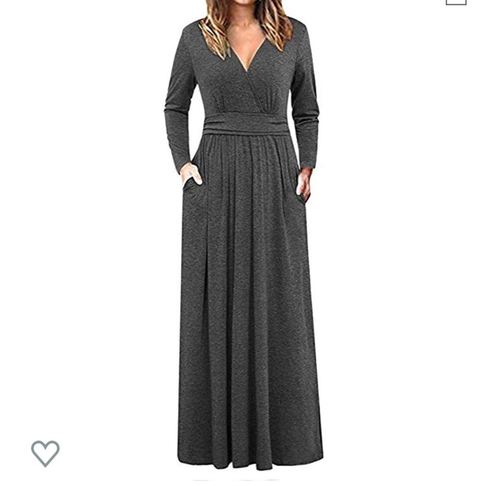 Long sleeved maxi dress with pockets